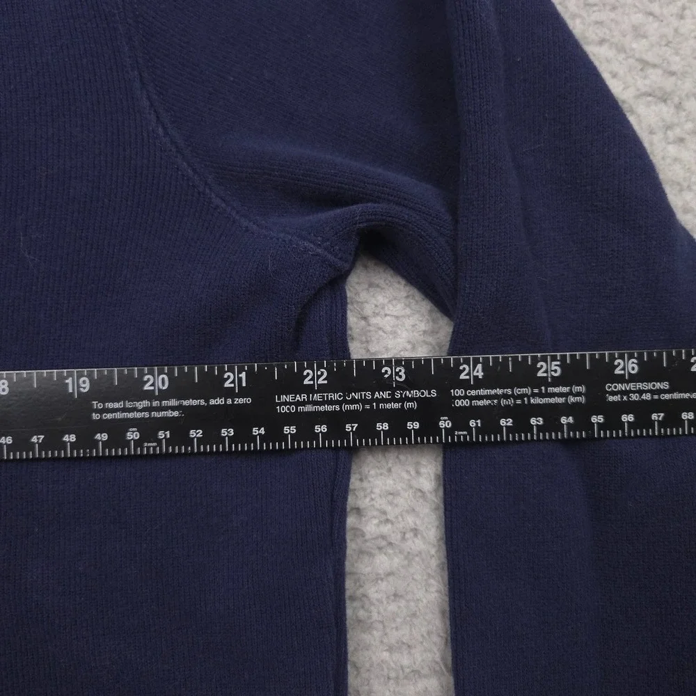 Polo Ralph Lauren Quarter Zip Pullover Men L 100% Cotton Navy Red Pony